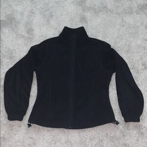 Port Authority Black Fleece Zip Up Jacket Sz S